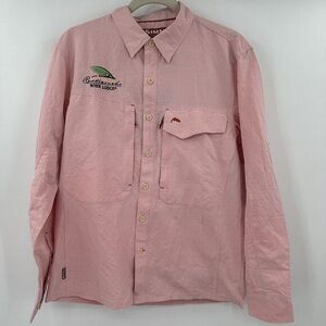 Simms Pink Long Sleeve Casual Button-Down Shirt